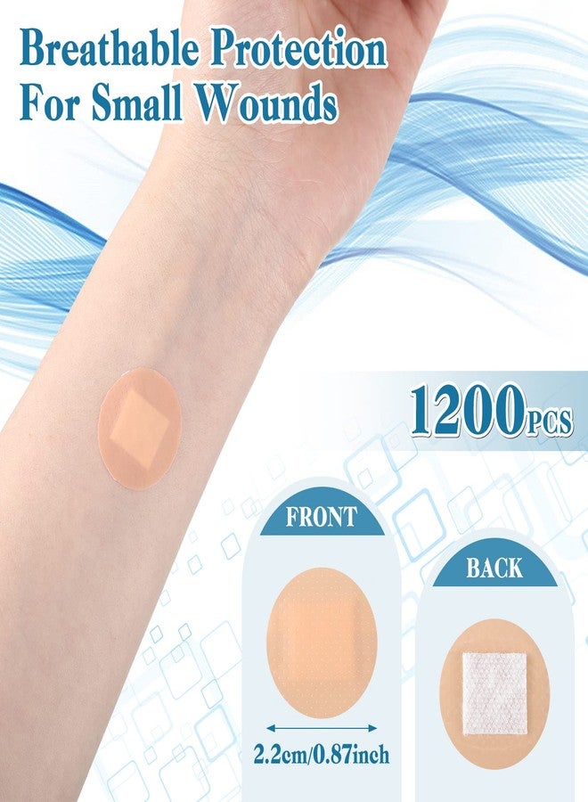 Treela 1200 Pcs Adhesive Spot Bandage Fabric Adhesive Bandages 0.87 Inch Diameter Round Bandage with Non Stick Pad for Wound Care, Hide Skin Spots, Small Incisions - Image 2